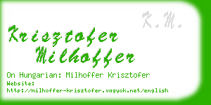 krisztofer milhoffer business card